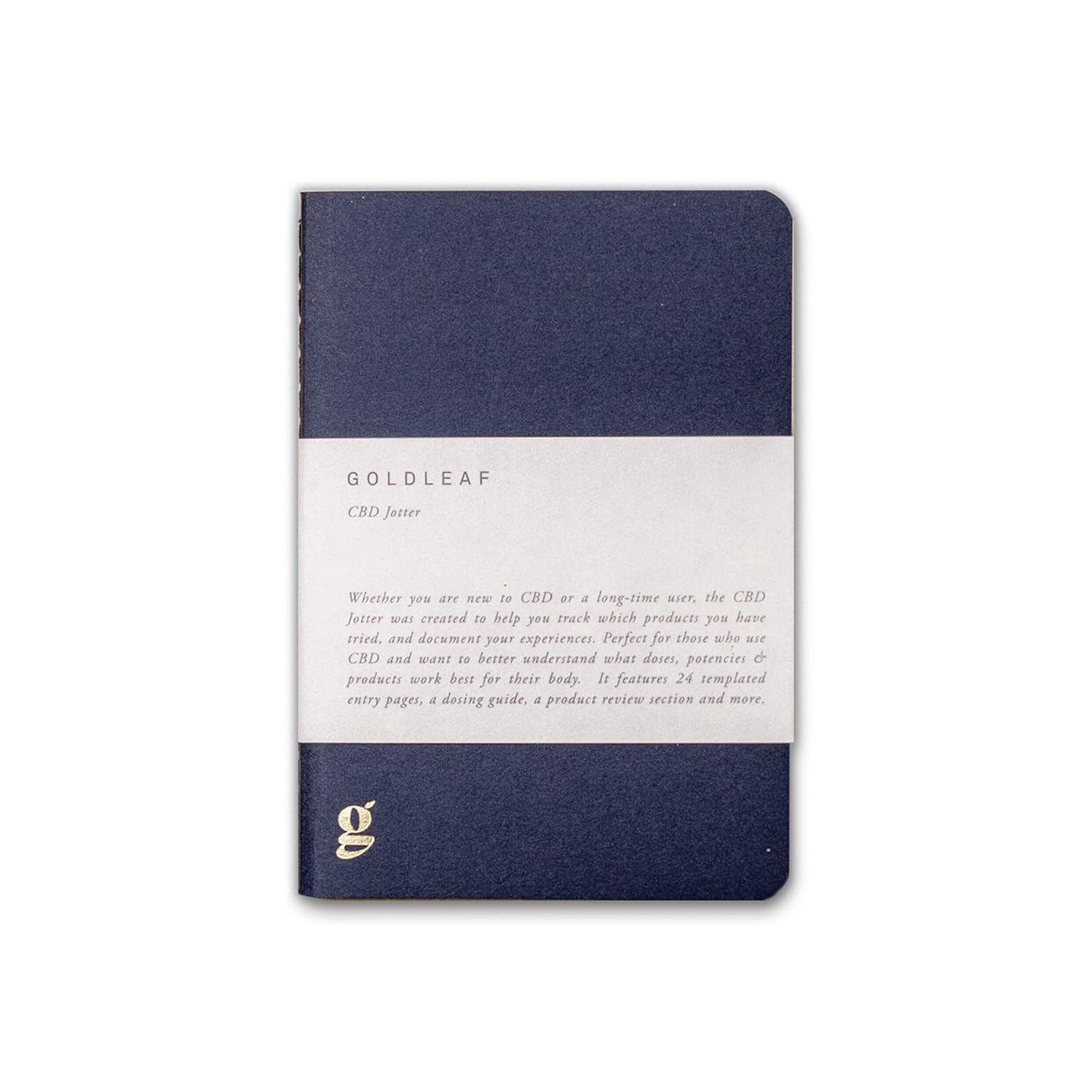 Goldleaf CBD Daily Journal- Pocket Sized Log Book for Endocannabinoid System Support